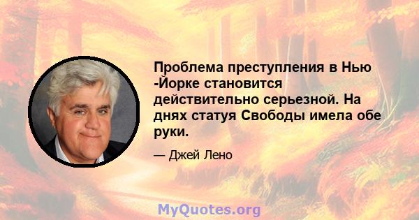 Проблема преступления в Нью -Йорке становится действительно серьезной. На днях статуя Свободы имела обе руки.