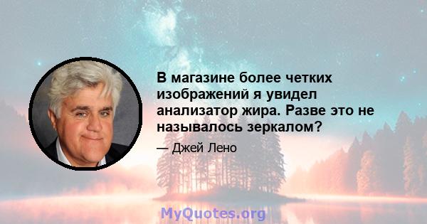 В магазине более четких изображений я увидел анализатор жира. Разве это не называлось зеркалом?