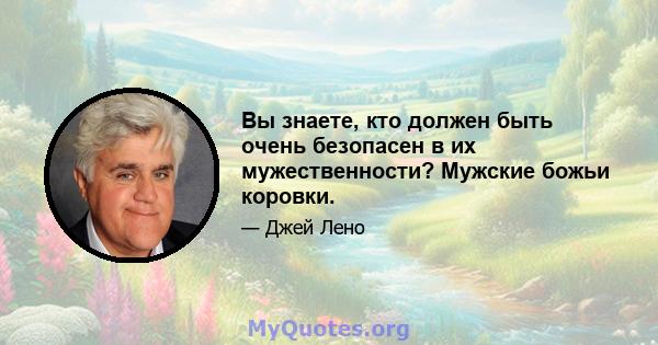 Вы знаете, кто должен быть очень безопасен в их мужественности? Мужские божьи коровки.