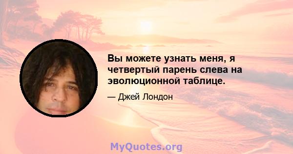 Вы можете узнать меня, я четвертый парень слева на эволюционной таблице.