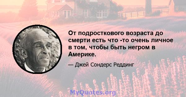 От подросткового возраста до смерти есть что -то очень личное в том, чтобы быть негром в Америке.