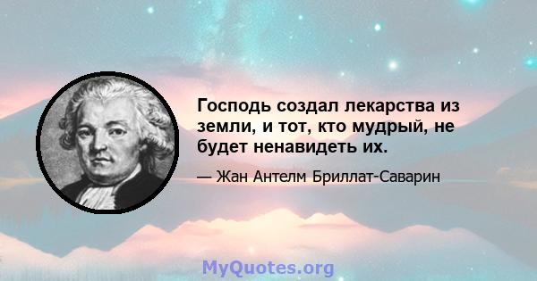 Господь создал лекарства из земли, и тот, кто мудрый, не будет ненавидеть их.