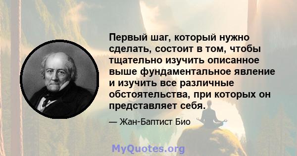 Первый шаг, который нужно сделать, состоит в том, чтобы тщательно изучить описанное выше фундаментальное явление и изучить все различные обстоятельства, при которых он представляет себя.