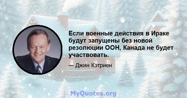 Если военные действия в Ираке будут запущены без новой резолюции ООН, Канада не будет участвовать.