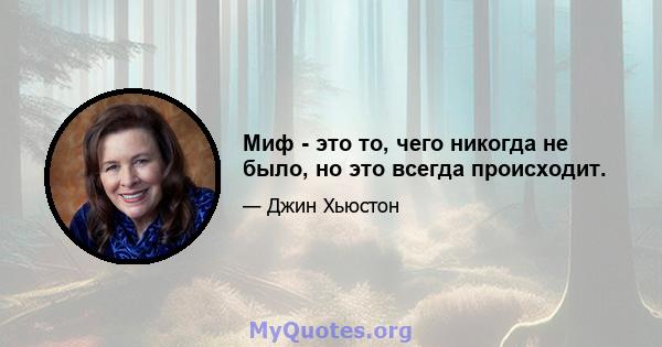 Миф - это то, чего никогда не было, но это всегда происходит.