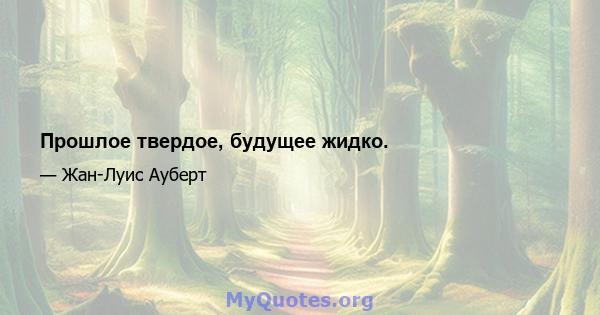 Прошлое твердое, будущее жидко.