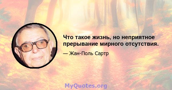 Что такое жизнь, но неприятное прерывание мирного отсутствия.