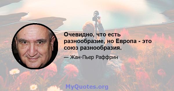 Очевидно, что есть разнообразие, но Европа - это союз разнообразия.