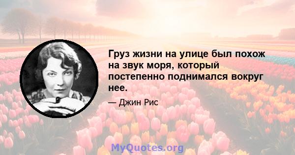 Груз жизни на улице был похож на звук моря, который постепенно поднимался вокруг нее.