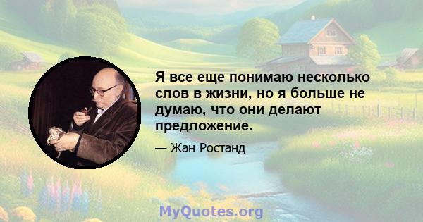 Я все еще понимаю несколько слов в жизни, но я больше не думаю, что они делают предложение.