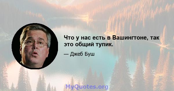 Что у нас есть в Вашингтоне, так это общий тупик.