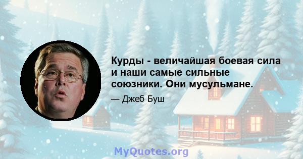 Курды - величайшая боевая сила и наши самые сильные союзники. Они мусульмане.