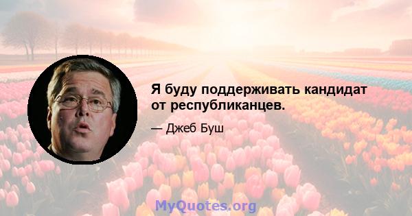 Я буду поддерживать кандидат от республиканцев.