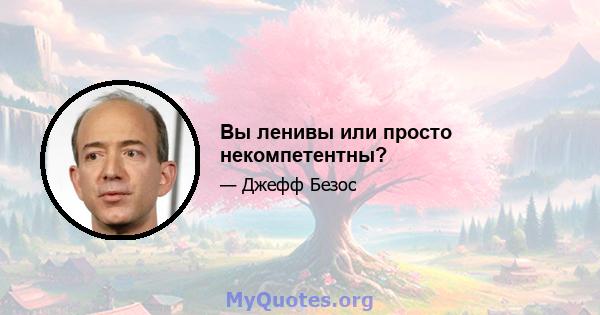 Вы ленивы или просто некомпетентны?