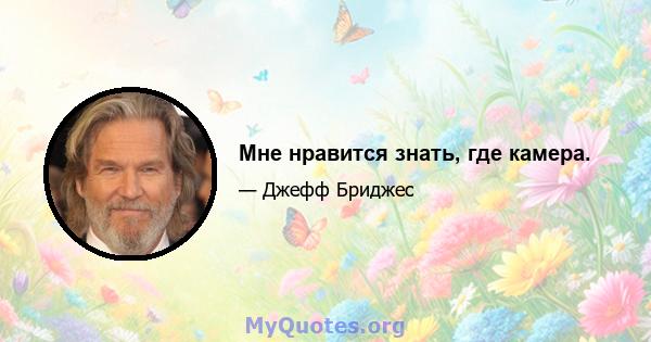 Мне нравится знать, где камера.