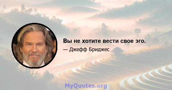 Вы не хотите вести свое эго.