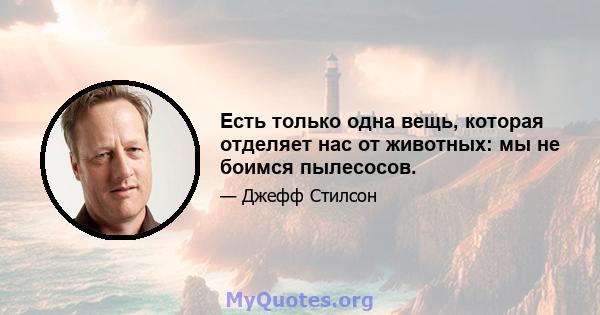 Есть только одна вещь, которая отделяет нас от животных: мы не боимся пылесосов.