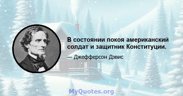 В состоянии покоя американский солдат и защитник Конституции.