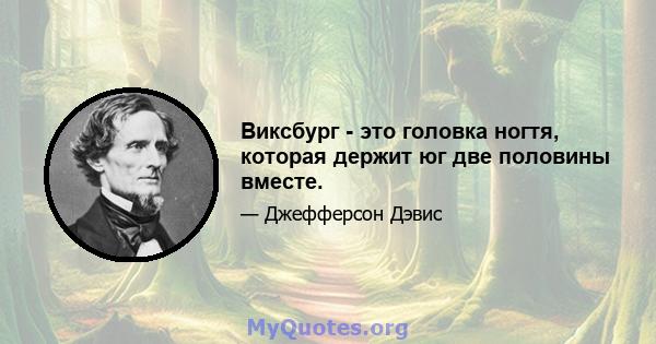 Виксбург - это головка ногтя, которая держит юг две половины вместе.