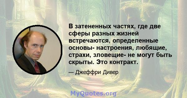 В затененных частях, где две сферы разных жизней встречаются, определенные основы- настроения, любящие, страхи, зловещие- не могут быть скрыты. Это контракт.