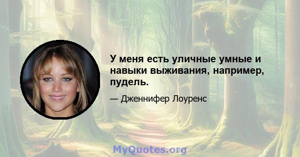 У меня есть уличные умные и навыки выживания, например, пудель.