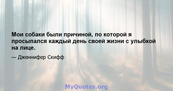 Мои собаки были причиной, по которой я просыпался каждый день своей жизни с улыбкой на лице.