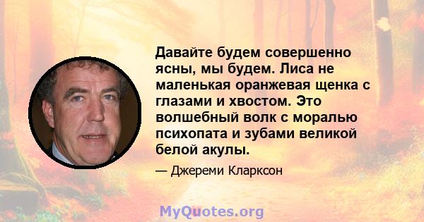 Давайте будем совершенно ясны, мы будем. Лиса не маленькая оранжевая щенка с глазами и хвостом. Это волшебный волк с моралью психопата и зубами великой белой акулы.