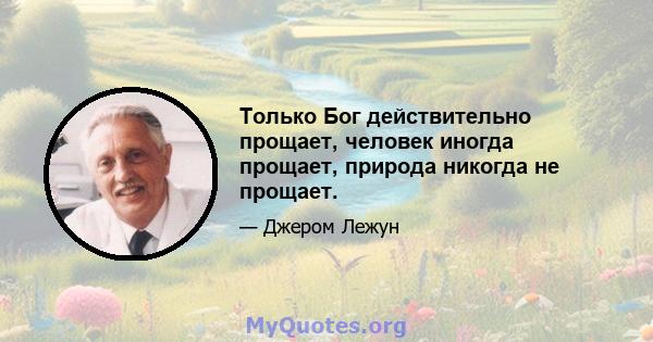 Только Бог действительно прощает, человек иногда прощает, природа никогда не прощает.