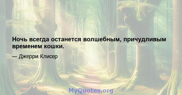 Ночь всегда останется волшебным, причудливым временем кошки.