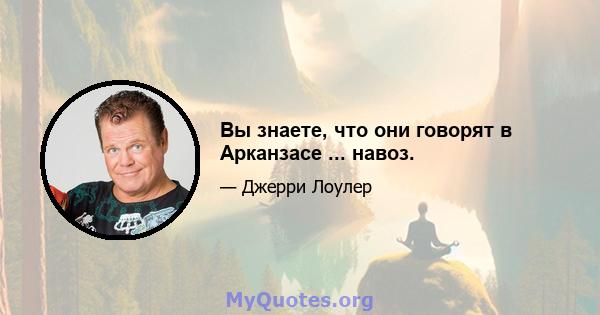 Вы знаете, что они говорят в Арканзасе ... навоз.