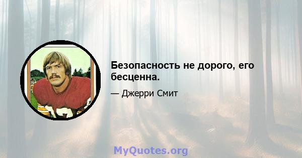 Безопасность не дорого, его бесценна.