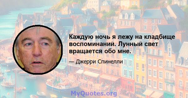 Каждую ночь я лежу на кладбище воспоминаний. Лунный свет вращается обо мне.