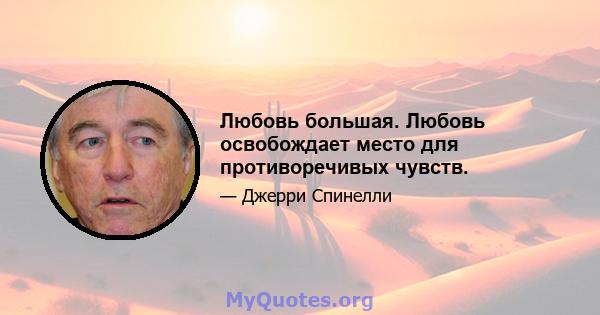 Любовь большая. Любовь освобождает место для противоречивых чувств.