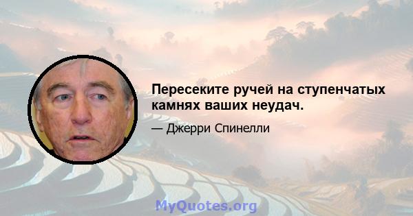 Пересеките ручей на ступенчатых камнях ваших неудач.