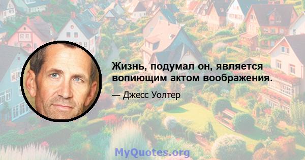 Жизнь, подумал он, является вопиющим актом воображения.