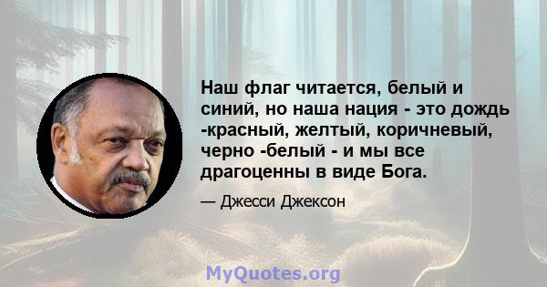 Наш флаг читается, белый и синий, но наша нация - это дождь -красный, желтый, коричневый, черно -белый - и мы все драгоценны в виде Бога.