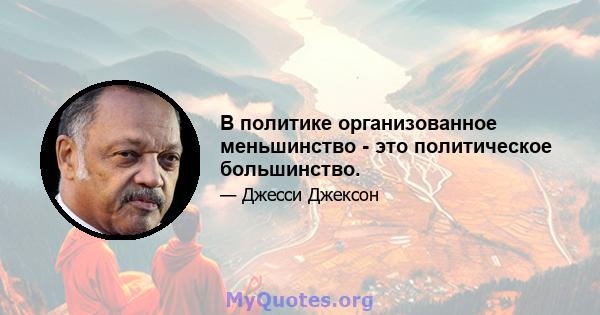 В политике организованное меньшинство - это политическое большинство.