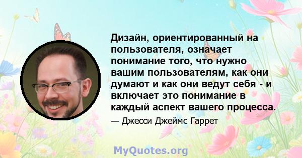 Дизайн, ориентированный на пользователя, означает понимание того, что нужно вашим пользователям, как они думают и как они ведут себя - и включает это понимание в каждый аспект вашего процесса.