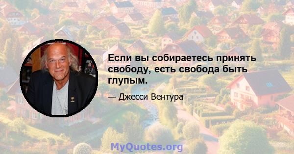 Если вы собираетесь принять свободу, есть свобода быть глупым.