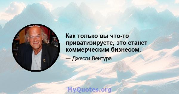 Как только вы что-то приватизируете, это станет коммерческим бизнесом.