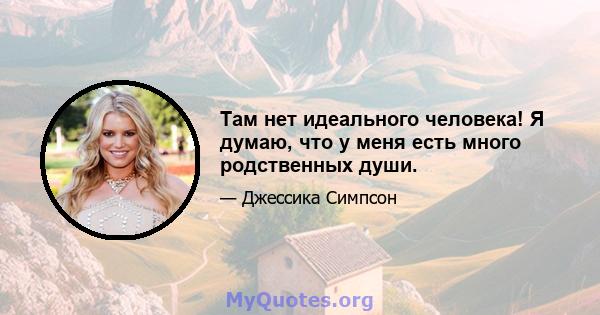 Там нет идеального человека! Я думаю, что у меня есть много родственных души.