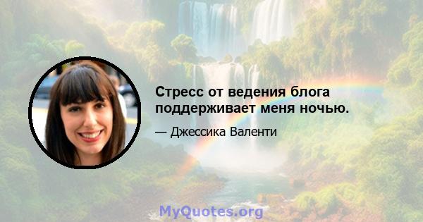 Стресс от ведения блога поддерживает меня ночью.