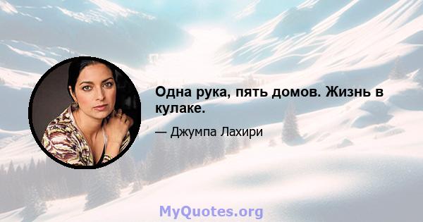 Одна рука, пять домов. Жизнь в кулаке.