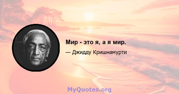 Мир - это я, а я мир.