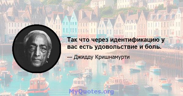 Так что через идентификацию у вас есть удовольствие и боль.