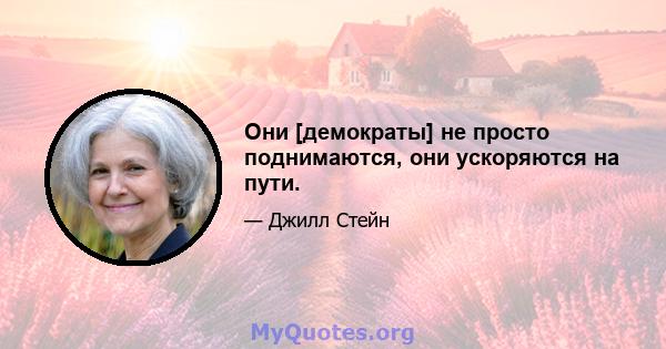 Они [демократы] не просто поднимаются, они ускоряются на пути.