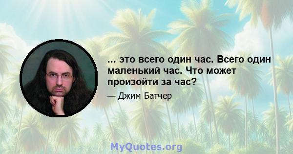 ... это всего один час. Всего один маленький час. Что может произойти за час?