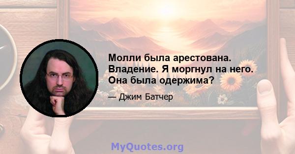 Молли была арестована. Владение. Я моргнул на него. Она была одержима?