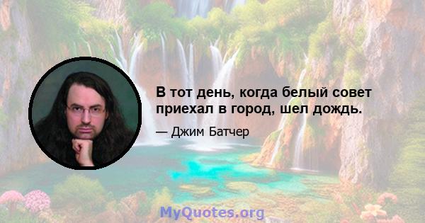 В тот день, когда белый совет приехал в город, шел дождь.