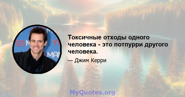 Токсичные отходы одного человека - это потпурри другого человека.